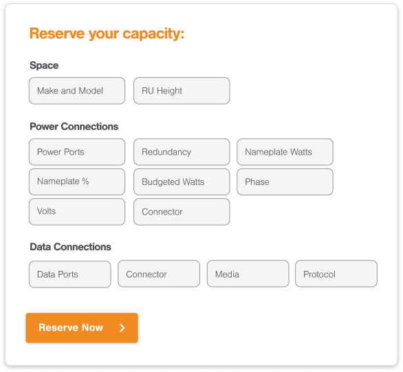 Reserve Data Center Space, Power & Connectivity