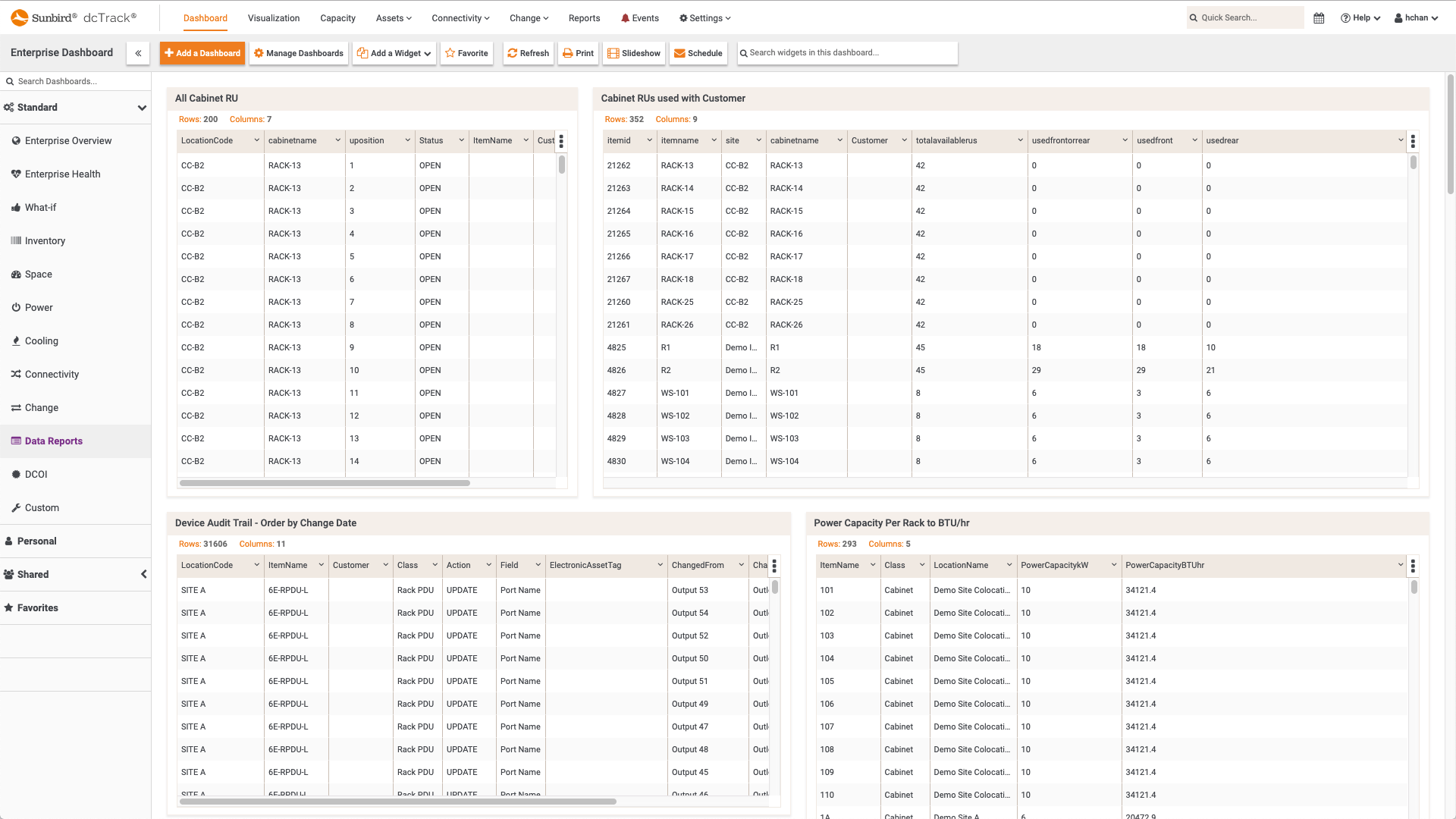 Screenshot of User Customizable SQL Report Widget